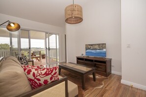 The comfy sofa is ideal for relaxing